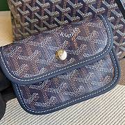 Fortok Goyardine Rabbit Rex Fur Reversible Mini Tote Bag Dark Blue 20cm - 2