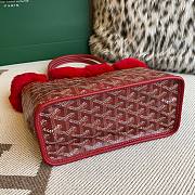 Fortok Goyardine Rabbit Rex Fur Reversible Mini Tote Bag Red 20cm - 3
