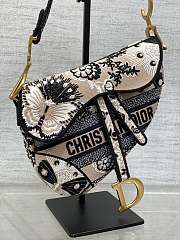 Fortok Dior Beige Butterfly Bandana Emroidery Saddle Bag 25cm - 4