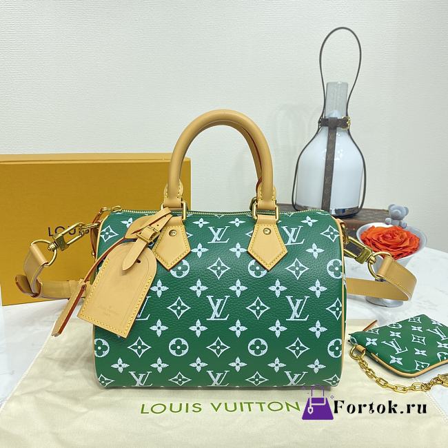 Fortok Louis Vuitton Speedy P9 Bandoulière 25 Bag Green M24423 25x15x15cm - 1