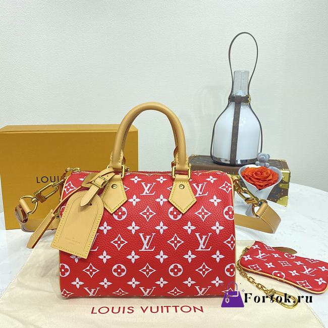 Fortok Louis Vuitton Speedy P9 Bandoulière 25 Bag Red M24425 25x15x15cm - 1