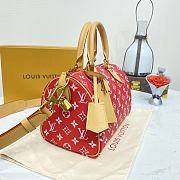 Fortok Louis Vuitton Speedy P9 Bandoulière 25 Bag Red M24425 25x15x15cm - 4