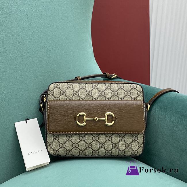 Fortok Gucci Horsebit 1955 Crossbody Bag In Brown 645454 23x17x6cm - 1