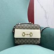 Fortok Gucci Horsebit 1955 Crossbody Bag In White 645454 23x17x6cm - 1