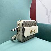 Fortok Gucci Horsebit 1955 Crossbody Bag In White 645454 23x17x6cm - 3