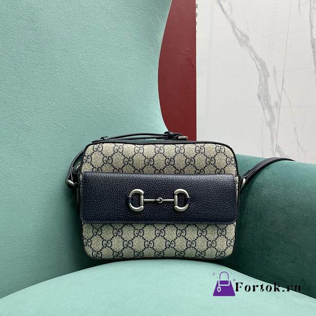 Fortok Gucci Horsebit 1955 Crossbody Bag In Black 645454 23x17x6cm - 1