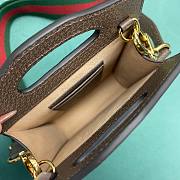 Fortok Gucci Logo Plaque Ophidia Mini Top Handle Bag Brown 699770 14x 22.5x4.5cm - 6