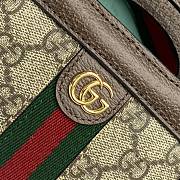 Fortok Gucci Logo Plaque Ophidia Mini Top Handle Bag Brown 699770 14x 22.5x4.5cm - 3