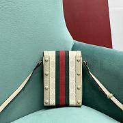 Fortok Gucci Canvas Ophidia GG Mini Bag in White 496056 11.5x5x17cm - 2