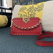 Fortok Valentino Garavani Rockstud Leather Clutch Bag Red 28cm - 1