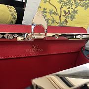 Fortok Valentino Garavani Rockstud Leather Clutch Bag Red 28cm - 5