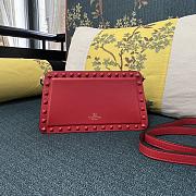 Fortok Valentino Garavani Rockstud Leather Clutch Bag Red 28cm - 3