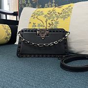 Fortok Valentino Garavani Rockstud Leather Clutch Bag Black 28cm - 1