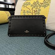 Fortok Valentino Garavani Rockstud Leather Clutch Bag Black 28cm - 5