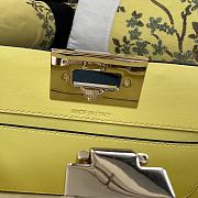 Fortok Valentino Garavani Rockstud Leather Clutch Bag Yellow 28cm - 3