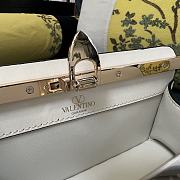 Fortok Valentino Garavani Rockstud Leather Clutch Bag White 28cm - 2