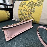 Fortok Valentino Garavani Rockstud Leather Clutch Bag Light Pink 28cm - 4