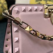Fortok Valentino Garavani Rockstud Leather Clutch Bag Light Pink 28cm - 5