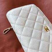 Fortok Chanel Classic Woc Caviar Leather Bag White 20x13x3cm - 6