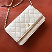 Fortok Chanel Classic Woc Caviar Leather Bag White 20x13x3cm - 4