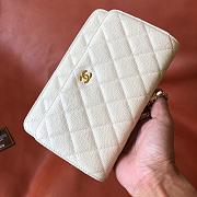 Fortok Chanel Classic Woc Caviar Leather Bag White 20x13x3cm - 5