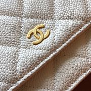 Fortok Chanel Classic Woc Caviar Leather Bag White 20x13x3cm - 3