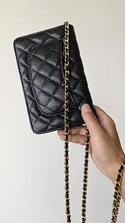 Fortok Chanel Classic Woc Caviar Leather Bag Black 20x13x3cm - 2