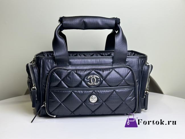 Fortok Chanel Coco Neige Travel Bag Black 16x35x20cm - 1