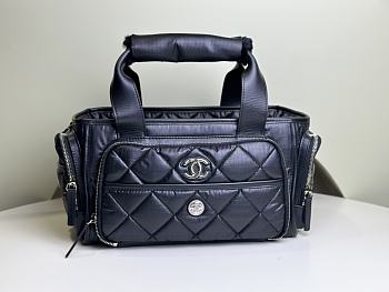 Fortok Chanel Coco Neige Travel Bag Black 16x35x20cm