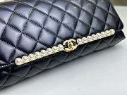 Fortok Chanel Pearl Clutch Gold Buckle 30x15x4cm  - 6