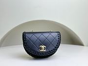 Fortok Chanel Black Braided Mini Messenger Flap Bag 16x10x5.5cm  - 1