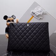 Fortok Chanel Black Caviar Leather Clutch 29x20cm - 1