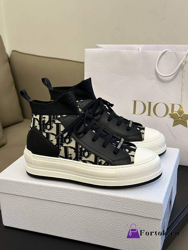 Fortok Dior Walk'n' Canvas & Leather Sneaker In Blue - 1