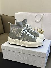 Fortok Dior Walk'n' Canvas & Leather Sneaker In Grey - 1