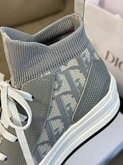 Fortok Dior Walk'n' Canvas & Leather Sneaker In Grey - 5