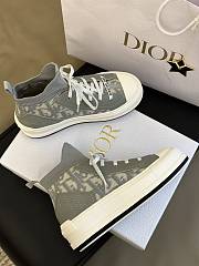 Fortok Dior Walk'n' Canvas & Leather Sneaker In Grey - 3