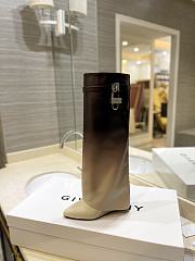 Fortok Givenchy Box Calfskin Shark Lock Pant Boots 38 Brown Beige - 2