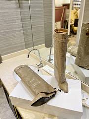 Fortok Givenchy Shark Lock Boots In Gold Satin With Strass Blond - 3