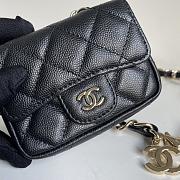 Fortok Chanel Small Waist Bag Black 10x7.5x2cm  - 3