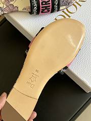 Fortok Dior Dway Slides Yellow Multicolor Embroidered Cotton with Toile de Jouy Mexico Motif - 6