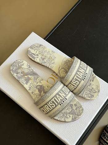 Fortok Dior Dway Slides Grey Toile