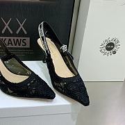 Fortok Dior J'a Lace & Leather Slingback Pump Black - 2