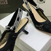 Fortok Dior J'a Lace & Leather Slingback Pump Black - 5