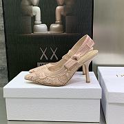 Fortok Dior J'a Lace & Leather Slingback Pump Light Pink - 5