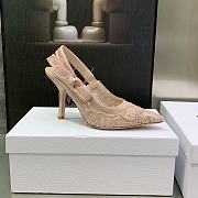 Fortok Dior J'a Lace & Leather Slingback Pump Light Pink - 4