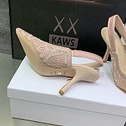 Fortok Dior J'a Lace & Leather Slingback Pump Light Pink - 3