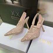 Fortok Dior J'a Lace & Leather Slingback Pump Light Pink - 2