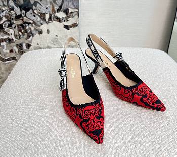 Fortok Dior J'adior Slingback Pump Red&Black