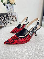 Fortok Dior J'adior Slingback Pump Red&Black - 4