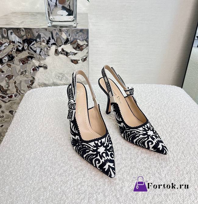 Fortok Dior J'adior Slingback Pump White&Black - 1